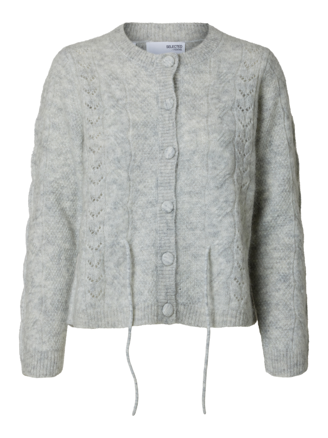 Vera Strikket Cardigan - Grå/ Light Grey Melange